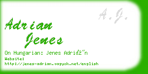 adrian jenes business card